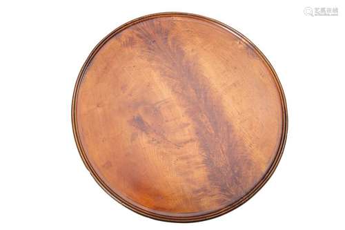 AN 18TH CENTURY FLAME MAHOGANY TRAY, circular with