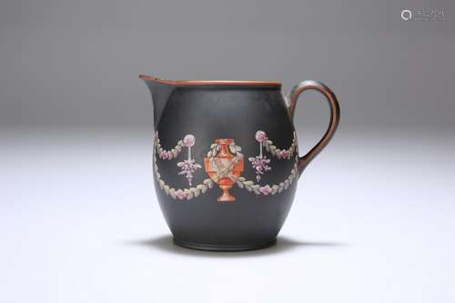 A LATE 18TH CENTURY BASALT JUG, POSSIBLY WEDGWOOD,