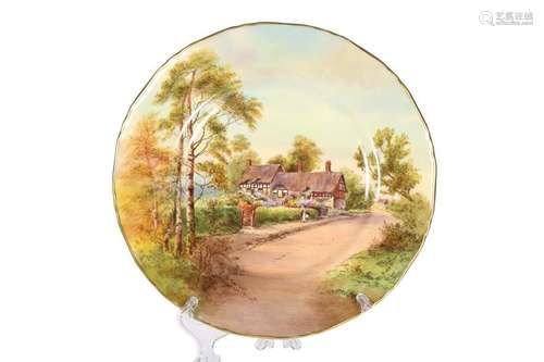 A ROYAL WORCESTER HAND-PAINTED CABINET PLATE,Â painted