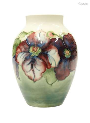 A WALTER MOORCROFT POTTERY VASE, of ovoid form,