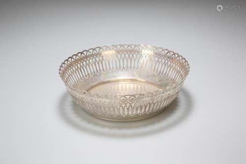 A FRENCH SILVER-PLATED BOWL, ERCUIS, of pierced