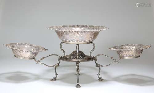 AN EDWARDIAN SILVER EPERGNE, ALEXANDER CLARK