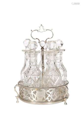 A MID-VICTORIAN SILVER AND CUT-GLASS CRUET, Charles &