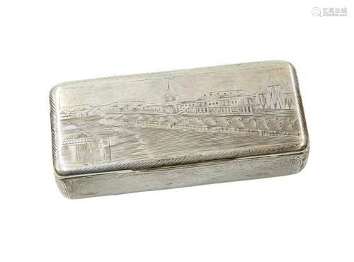 A RUSSIAN SILVER AND NIELLO SNUFF BOX, FYODOR IVANOV,