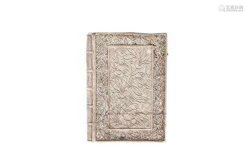 A CHINESE SILVER FILIGREE CARD CASE, c.1900, book-form,