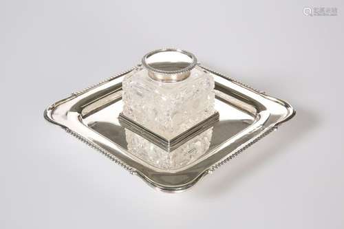 A GEORGE V SILVER INKSTAND, HENRY ATKINS, SHEFFIELD,