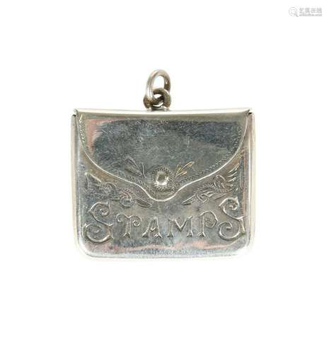 AN EDWARDIAN SILVER STAMP CASE, George Unite,