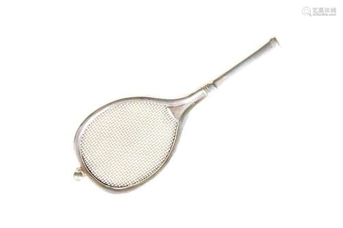 A GEORGE V SILVER NOVELTY TENNIS RACQUET LEMON