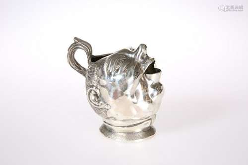 A RARE EDWARDIAN SILVER CHARACTER CREAM JUG, WILLIAMS