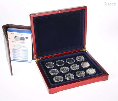 A TWENTY-FOUR SILVER PROOF CROWN SET, 