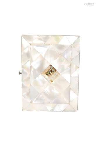 A 19TH CENTURY MOTHER OF PEARL COMBINATION CARD CASE