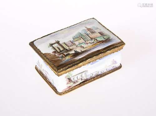 A CONTINENTAL ENAMEL BOX, 18TH CENTURY, of