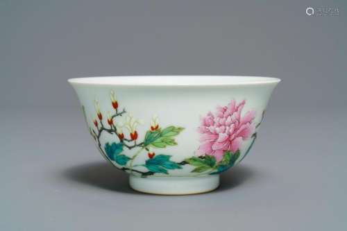 A Chinese famille rose bowl with floral design,