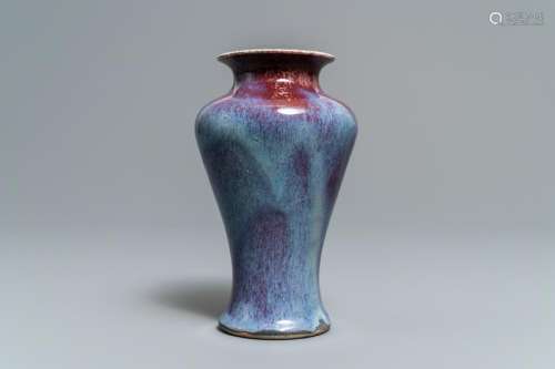 A Chinese flambÃ©-glazed vase, 18/19th C.