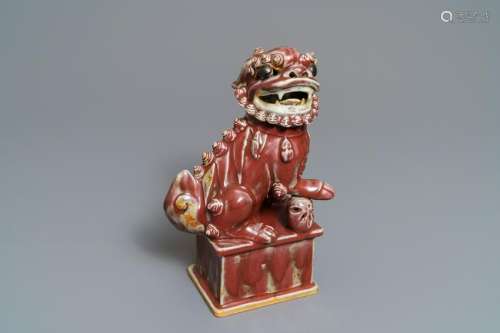 A Chinese sang de boeuf model of a Buddhist lion, 19th