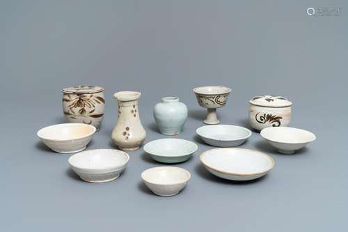 A collection of 12 Chinese Cizhou & qingbai wares,