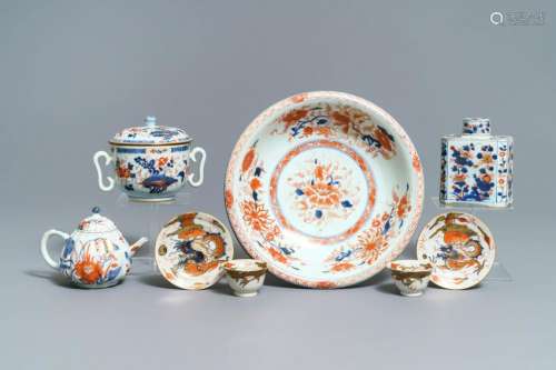 A varied collection of Chinese Imari-style porcelain,