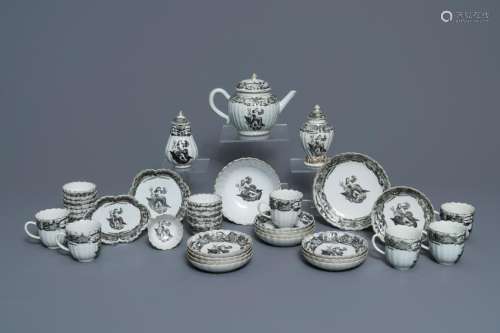 A 37-piece Chinese grisaille 'Jupiter' tea service,