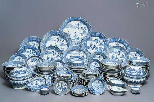 A 119-piece Chinese blue and white 'Romance of the
