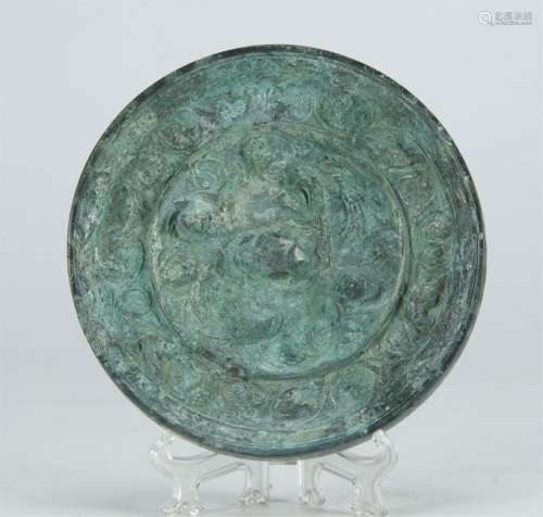 A VERY OLD BRONZE MIRROR