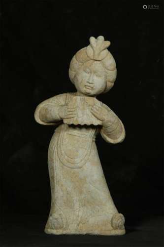 TANG STYLE STONE CARVED BEAUTY FIGURE