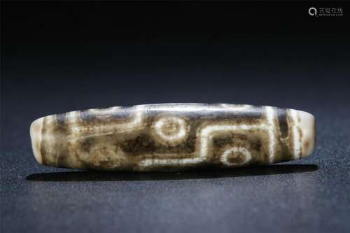 ANTIQUE 9 EYES DZI BEAD, TIBET