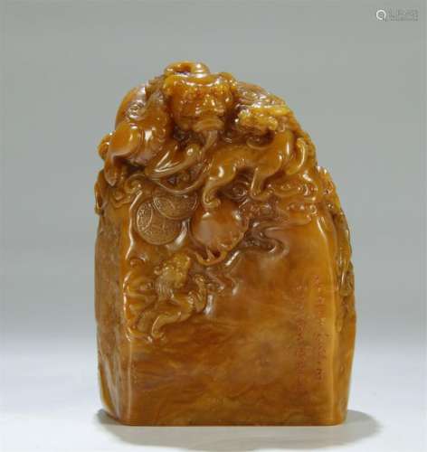 A NICE CARVED TIANHUANG STONE SEAL