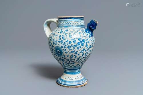 A blue and white Antwerp maiolica wet drug jar, 2nd