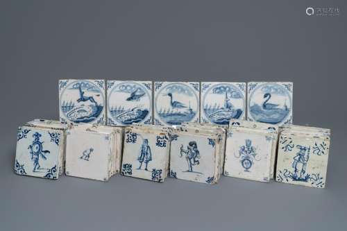 A collection of 54 Dutch Delft blue and white and
