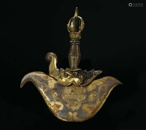 18/19THC GILT IRON TIBET ARTIFACT