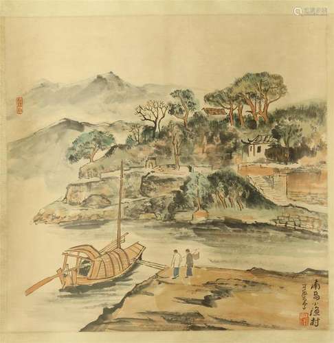 CHINESE SCROLL PAINTING OF MOUNTAIN VIEWS