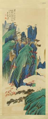 CHINESE SCROLL PAINTING OF MOUNTAIN VIEWS