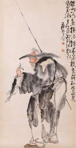 CHINESE SCROLL PAINTING OF FISHER