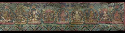 TIBETAN THANGKA OF SEATED BUDDHA