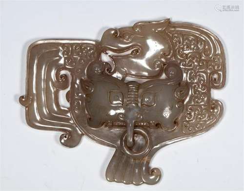 CHINESE ANCIENT JADE BEAST PLAQUE