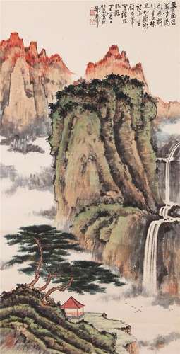 CHINESE SCROLL PAINTING OF MOUNTAIN VIEWS