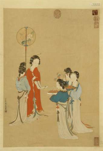 CHINESE SCROLL PAINTING OF BEAUTY
