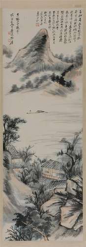 CHINESE SCROLL PAINTING OF MOUNTAIN VIEWS