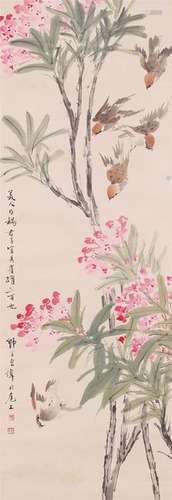 CHINESE SCROLL PAINTING OF BIRD AND FLOWER