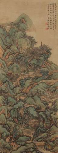 CHINESE SCROLL PAINTING OF MOUNTAIN VIEWS