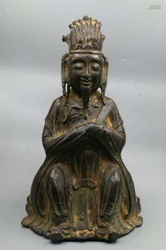 CHINESE BRONZE SEATED GOD OF WEALTH