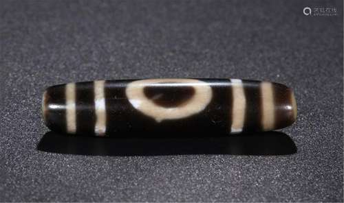 TIBETAN AGATE DZI ONE CIRCLE BEAD