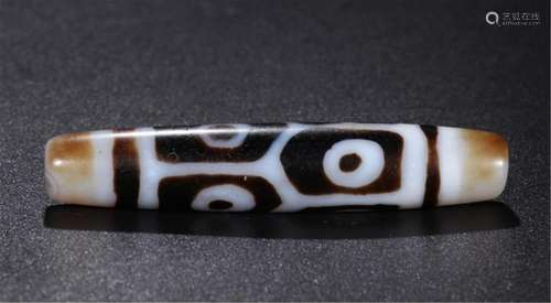 TIBETAN AGATE DZI SIX CIRCLE BEAD