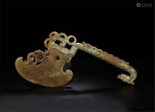 CHINESE ANCIENT BRONZE RITAL AXE