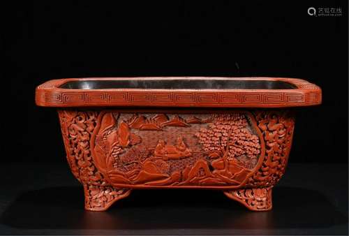 CHINESE CINNABAR MOUNTAIN VIEWS PLANTER