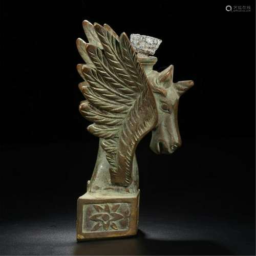 CHINESE BRONZE FLYING HORSE TABLE ITEM