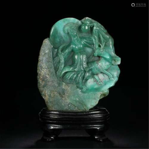 CHINESE GREEN SOAPSTONE SCHOLAR'S ROCK