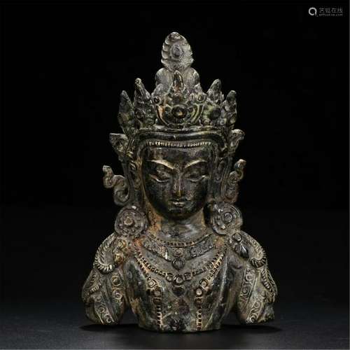 CHINESE BRONZE BUDDHA BUST