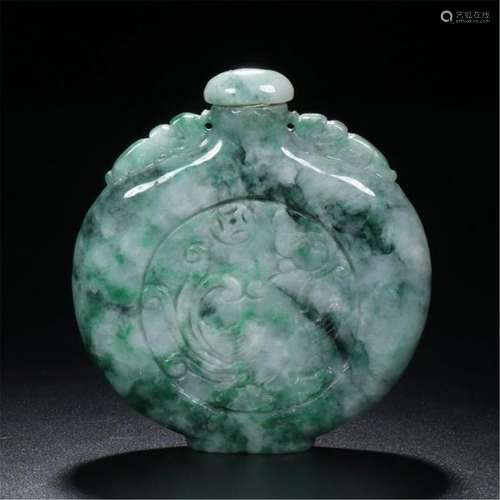 CHINESE JADEITE SNUFF BOTTLE