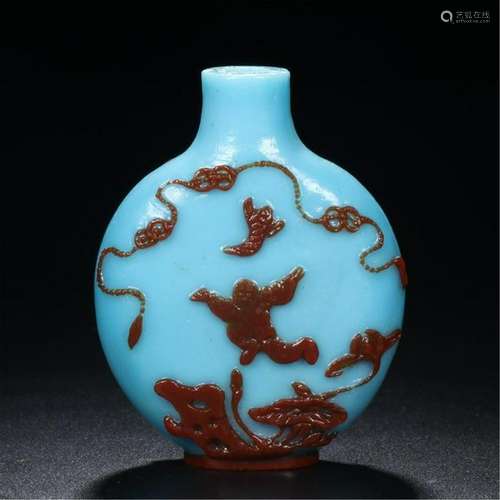 CHINESE PEKING GLASS SNUFF BOTTLE